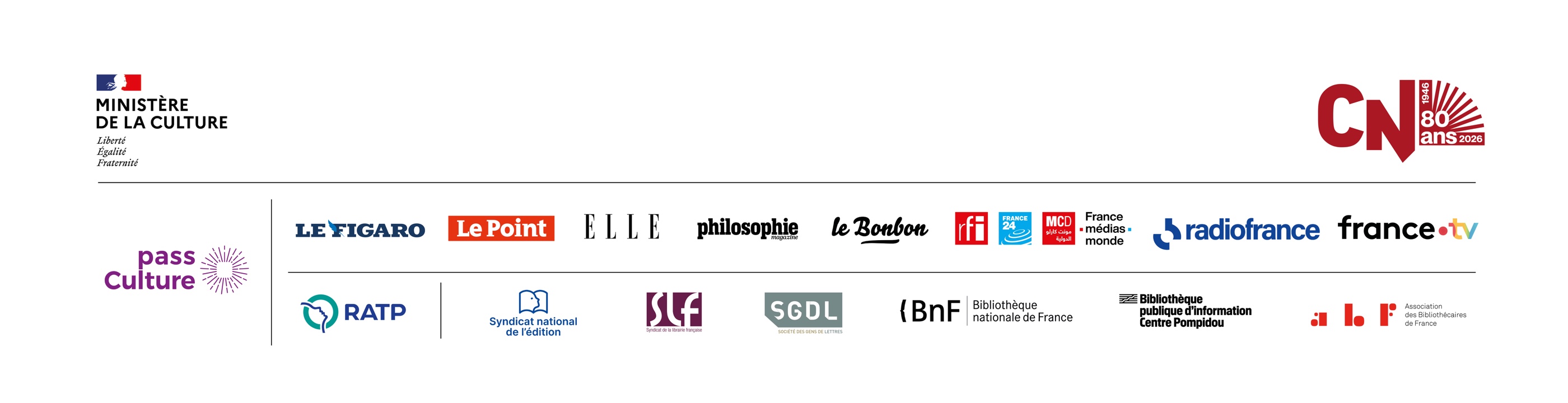 Logos des partenaires des Nuits de la lecture